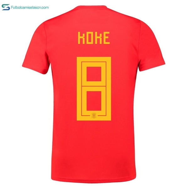 Camiseta España 1ª Koke 2018 Rojo